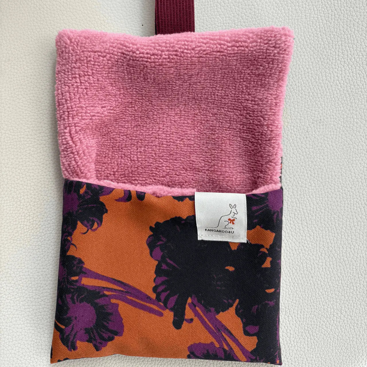 Praktischer Reisebegleiter Seifensäckchen Frottee rose mit Blumenmuster und Gummizug