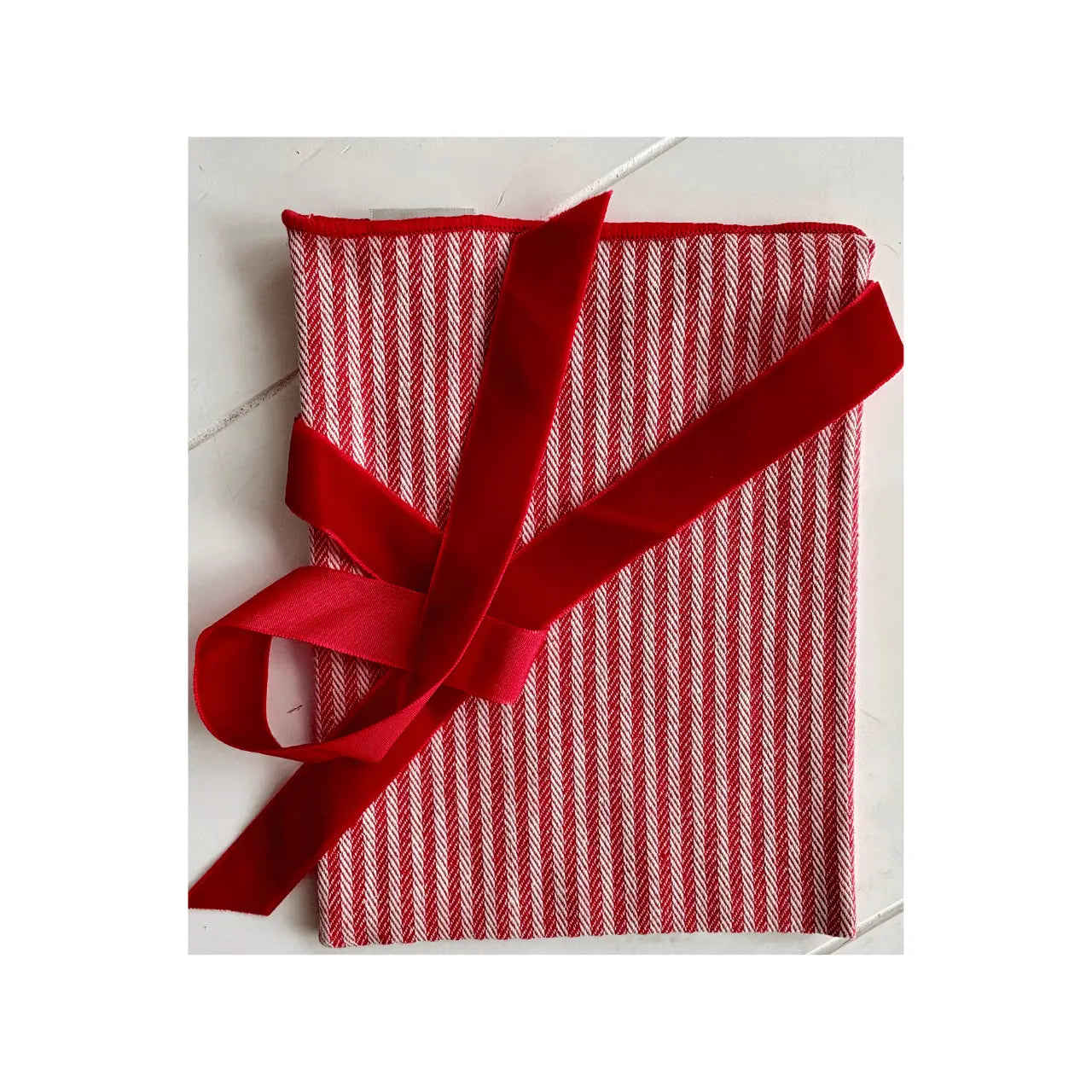 geschenkbeutel rot weiß gestreift mit edler roter samtschleife