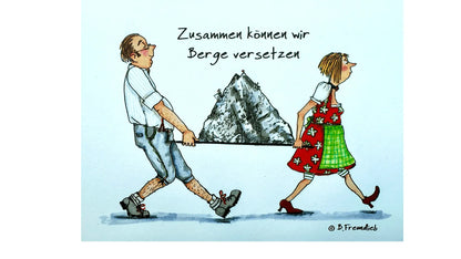Handgemalte Grußkarten mit liebevollen Designs von deutscher Künstlerin - Kunstvolle Klappkarte mit weißem Kuvert