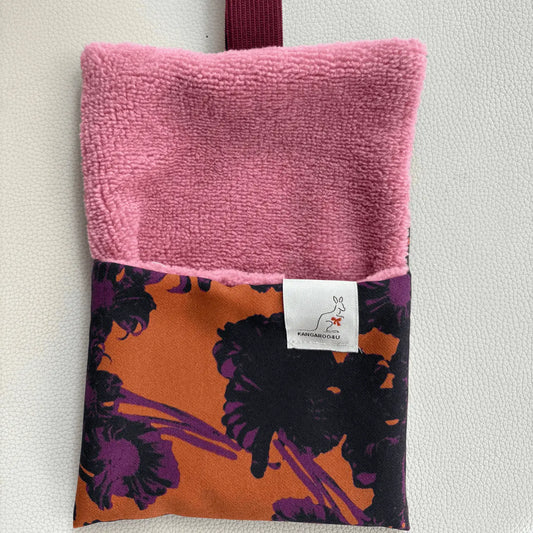 Praktischer Reisebegleiter Seifensäckchen Frottee rose mit Blumenmuster und Gummizug