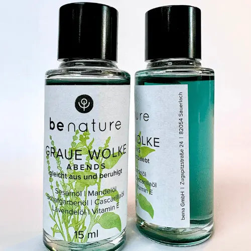 benature wellness bio oel graue wolke morgens abends im glasfläschchen, natur pur von apotheker b. friedl