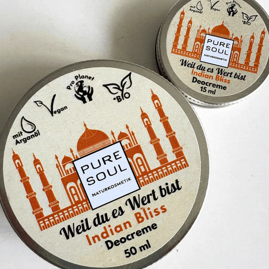 weil du es wert bist deocreme indian bliss vegan 2 döschen